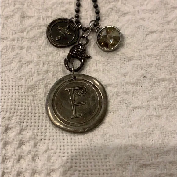 Stamped Letter “F” Necklace - Picture 4 of 8